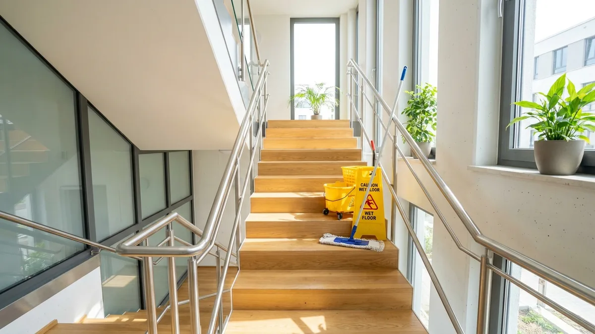 Sauberes Treppenhaus nach der professionellen Treppenhausreinigung Hamburg